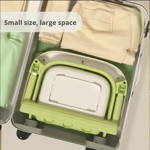 Bañera de plástico moderna para bebé, suministros plegables para recién <span class=keywords><strong>nacidos</strong></span> para uso doméstico, Cubo de baño para niños con características de descanso sentado - Product Image 3