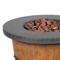 Table de foyer avec gaz Propane, en béton, Look bois pour l'extérieur