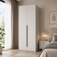 Armoire moderne sur mesure avec panneau de porte en PET écologique, armoire de rangement pour chambre à coucher