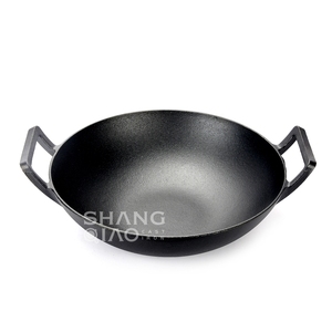 <span class=keywords><strong>Wok</strong></span> Grande de Hierro Fundido Pre-Sazonado de 14 Pulgadas - Compatible con Inducción, Doble Asa, Sartén para Saltear de Gran Capacidad para Todas las Estufas - Product Image 1