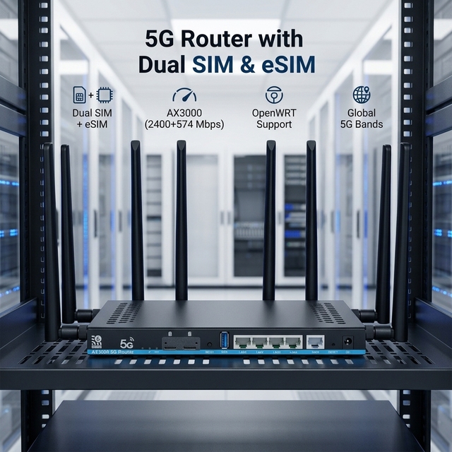 Industrial 4G/5G LTE Cellular VPN Router Dual SIM Redundancy Dual Band Gigabit 1WAN+4LAN ODM/OEM Wifi Router