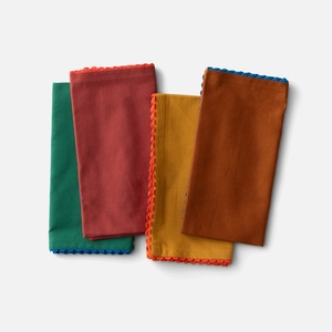Washable Scallop Trim <b>Linen</b> <b>Cloth</b> Napkins <b>Table</b> Napkin <b>Linen</b> Set Monogram Dining <b>Table</b> Placemat <b>Linen</b> Cotton Napkins for Hotel - Product Image 4