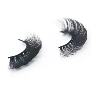 Toptan tam hacim 3D Faux vizon şerit kirpikler uzantıları çarpıcı rus Curl Lashes