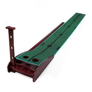 Tapis de putting professionnel en bois pour entraînement en intérieur avec retour de balle, tapis d'entraînement en gazon artificiel pour la maison et le bureau - Product Image 5