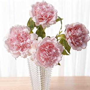 Chất Lượng Cao Handmade Nhân Tạo Duy Nhất Thân Cây Bất Cảm Ứng Lớn Đầu Cao Su Lụa Trắng Màu Hồng Hoa Mẫu Đơn Hoa Cưới Tốt Nghiệp Nhà - Product Image 2