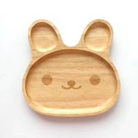 Assiettes en bois de fabrication chinoise, en forme de lapin mignon, créatives, pour fruits, collations et desserts, assiettes en bois faites à la main, assiette en bois pour enfants