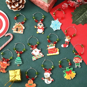 แหวนตกแต่งแก้วไวน์สำหรับงานคริสต์มาส, ตัวระบุแก้วสำหรับงานเลี้ยงไวน์คริสต์มาส - Product Image 3