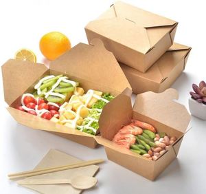 Factory Wholesale Greaseproof Matt Lamination Custom Services Portable Fast Food Packaging Box Microwaveable Kraft <b>Brown</b> Paper - Product Image 2