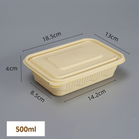 Boîte à lunch jetable biodégradable en amidon de maïs et canne à sucre, sans BPA, pour restaurant, hôtel, pique-nique, boîte à bento carrée, à emporter