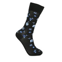 Chaussettes pour hommes SHANXIN de haute qualité, robustes, amusantes et athlétiques, en spandex/coton, motif floral foncé, automne