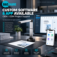 Caméra-scanner de documents A3 OEM ODM GP1300AF-4S 8MP à mise au point automatique en aluminium avec logiciel OCR intégré pour projets de bureau