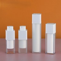Logo personnalisé Vide Rotation 15 ml Soins de la peau 30ml Cosmétiques 50ml Blanc 1oz Rond Twist Up Airless Pump Bottle Savon liquide givré