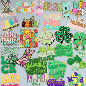 Alta calidad personalizado Feliz Pascua 2025 bordado conejo brillo lentejuelas Chenille hierro en parches para ropa - Product Image 6