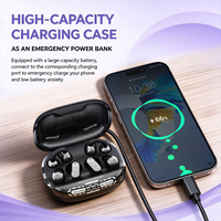 Écouteurs sans fil 3-en-1 Q116, avec clip d'oreille ouvert + mini écouteurs de sommeil + écouteurs semi intra-auriculaires, étui de chargement avec batterie externe d'urgence