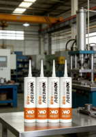 Scellant en silicone acide WeiDu668, adhésif de couleur OEM pour la construction, l'emballage et le travail du bois, cartouche en plastique de 310 ml