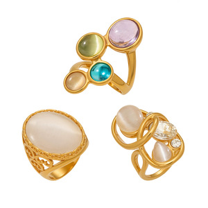 Anillo <span class=keywords><strong>de</strong></span> Tungsteno Estilo Mili con Piedra Ojo <span class=keywords><strong>de</strong></span> <span class=keywords><strong>Gato</strong></span> Geométrica, Color Oro 18K, Resistente al Desgaste, <span class=keywords><strong>de</strong></span> Alta Gama, Ligero y Lujoso, Unisex - Product Image 5
