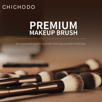 Pinceau de maquillage double embout de luxe avec manche métallique pour fond de teint liquide, blush et contouring, personnalisable avec logo, pour estomper et uniformiser le teint