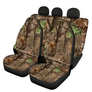 camo forest car protector universal fallen leaves print car seat covers