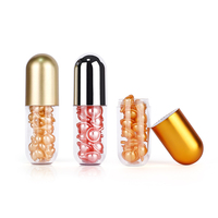Bouteille en plastique transparent avec capuchon doré, 50ml, logo personnalisé, supplément de vitamine pour la santé, en forme de capsule