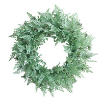 Couronne de fleurs artificielle ronde en plastique avec eucalyptus et gypsophile pour cérémonie de mariage, décoration de porte ou murale pour les fêtes