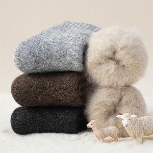 Men's Wool <b>Socks</b> Thickened Fleece Lined Mid Calf Warm Autumn <b>Winter</b> Solid Color Casual <b>Socks</b> - Product Image 2