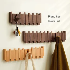 Appendiabiti <span class=keywords><strong>NFS</strong></span> a Parete Stile Moderno a Pianoforte in Legno Massello Senza Foratura per Ingresso Casa Corridoio Uso Dietro Porta - Product Image 2