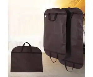 Özel Logo dokunmamış gardırop organizatör asılı giysi için takım kıyafet giysi ambalajı tozluk taşıyıcı saklama torbaları
