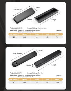 Poignée <span class=keywords><strong>de</strong></span> <span class=keywords><strong>porte</strong></span> dissimulée <span class=keywords><strong>pour</strong></span> armoire <span class=keywords><strong>de</strong></span> cuisine, en alliage <span class=keywords><strong>de</strong></span> zinc, en aluminium, rectangulaire, <span class=keywords><strong>pour</strong></span> meubles, tiroir, affleurant, plat - Product Image 5