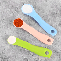 Ensemble de 5 cuillères à mesurer en plastique coloré, empilables, avec anneau amovible, outils de mesure pour la cuisine et la pâtisserie