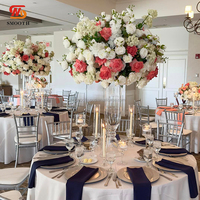 Décoration de mariage, vase en verre transparent haut et large, vase décoratif pour fleurs, support de vase à fleurs, centre de table