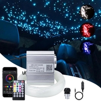 Kit d'éclairage d'ambiance pour voiture 10W RGBW LED à fibres optiques, plafonnier étoilé 0,75 mm 550 pièces 3m, effet scintillant, Ra90, dimmable