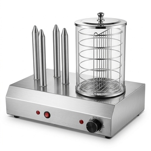 Commercial Hot Dog Machine with Bun Warmer Stainless Steel <b>Electric</b> Food <b>Steamer</b> Display Showcase for Snack Bar - Product Image 1