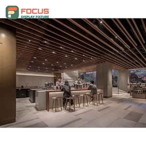 ชั้นวางสินค้ากาแฟดีไซน์ทันสมัย ผิวไม้ด้าน ชั้นวางขนม ชั้นวางโชว์หน้าร้าน - Product Image 4