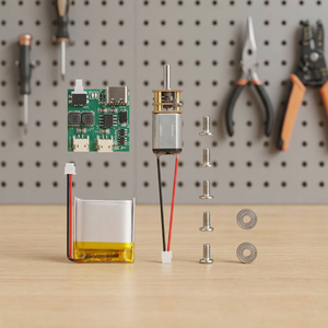 Plastic Turntable Kit Parts <b>with</b> 25x25.2mm <b>Charger</b> Board 500mAh 5V <b>Battery</b> Semi-finished - Product Image 3