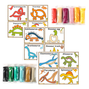 Tapis d'activités en pâte à modeler non toxique super doux avec cartes d'apprentissage sur les dinosaures pour enfants, jouets sensoriels pour l'éveil précoce 2026 - Product Image 3