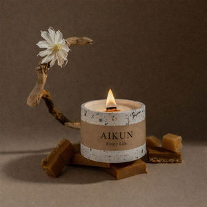 Reusable Thick Wall Frosted Heat Resistant Luxury Scented <b>Candle</b> Ceramic Jar Container For Home Fragrance Wholesale - Product Image 1