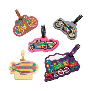 Cartoon Vehicle Luggage Tags Set <b>Plastic</b> Painted Personalized Travel Bag Tags for Kids and Adults - Product Image 1