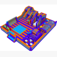 Château gonflable géant pour enfants, aire de jeux gonflable avec double toboggan, parcours d'obstacles pour fêtes