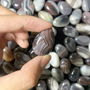 Liontin Batu Akik <span class=keywords><strong>Botswana</strong></span> Alami Bentuk Tetesan Air Mata 30mm Lubang 3mm untuk Tali Kulit, Kalung Kristal Penyembuh Unisex, Tersedia - Product Image 5