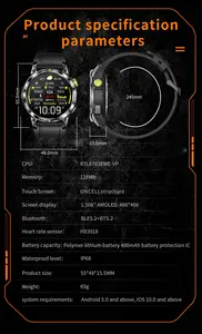 2025New Outdoor Professional GPS Trayectory Smart Watch 1,5 "Pantalla HD Pulsera impermeable BT Call Smartwatch Hombres para Android IO - Product Image 5