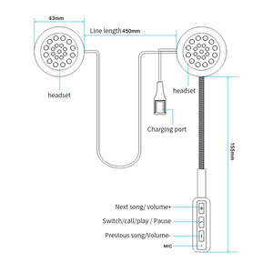 Casque de <span class=keywords><strong>moto</strong></span> sans fil, haut-parleur de casque de <span class=keywords><strong>moto</strong></span>, écouteurs mains libres - Product Image 6