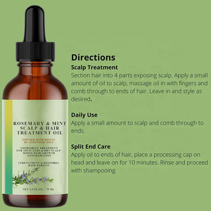 Aceite Orgánico de Romero y Menta para el Crecimiento y Fortalecimiento del Cabello, Suero de Biotina, Tratamiento para Cabello Rizado, Mascarilla para Puntas Abiertas y Cuidado del Cuero Cabelludo Seco - Product Image 6