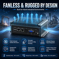Mini PC Robusto y Silencioso con Doble LAN, 2 COM, USB, HD, VGA, SSD, Compatible con Windows y Linux para Dispositivos Edge