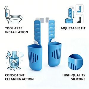 1/2 PCS Support de tablettes en silicone pour réservoir de toilettes, support polyvalent pour nettoyant et désodorisant suspendu pour cuvette de toilettes - Product Image 3