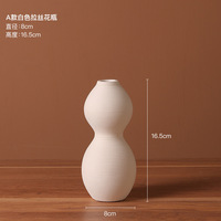Vase en céramique blanc mat texturé côtelé, forme goutte d'eau horizontale, style moderne minimaliste ARM LVG, récipient floral en porcelaine