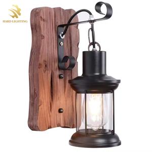 Lampade da parete stile industriale a testa singola Vintage retrò in legno pittura in metallo colore lampada da parete per la luce della parete del corridoio di casa - Product Image 2