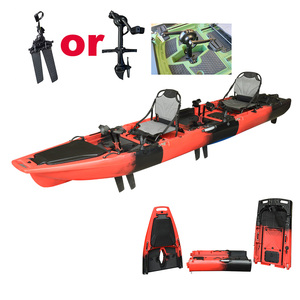 Kayak modulaire à pédales en HDPE pour <span class=keywords><strong>2</strong></span> personnes, plus de 4 m de long, avec hélice à ailerons et moteur de pêche, écologique - Product Image 4
