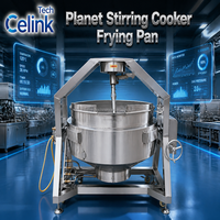 Marmite de cuisson industrielle en acier inoxydable avec agitation planétaire automatique et contrôle PLC