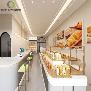 Mostradores de diseño de cafetería De Lujo Mostrador de exhibición de panadería Mostrador de exhibición de helado de diseño de cafetería - Product Image 2