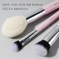 10 pièces visage synthétique rose sculptant point culminant Contour Blush ensemble de pinceaux avec marque privée personnalisée pinceaux de maquillage OEM